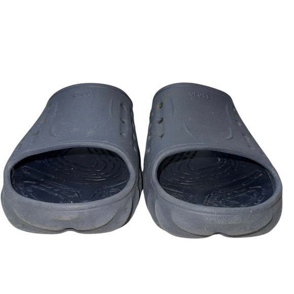 CROCS Echo Slide Mens 7/Women 9 Slip On Gray Blue Comfort Slide Cushioned - Picture 3 of 8